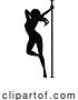 Vector Illustration of Pole Dancing Lady Silhouette by AtStockIllustration