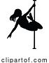 Vector Illustration of Pole Dancing Lady Silhouette by AtStockIllustration