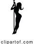 Vector Illustration of Pole Dancing Lady Silhouette by AtStockIllustration