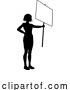 Vector Illustration of Protest Rally March Picket Sign Silhouette Person by AtStockIllustration