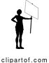 Vector Illustration of Protest Rally March Picket Sign Silhouette Person by AtStockIllustration