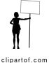 Vector Illustration of Protest Rally March Picket Sign Silhouette Person by AtStockIllustration