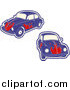 Vector Illustration of Purple VW Bug Cars with Flames by AtStockIllustration