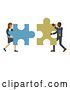 Vector Illustration of Puzzle Piece Jigsaw Characters Business Concept by AtStockIllustration