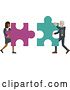 Vector Illustration of Puzzle Piece Jigsaw Characters Business Concept by AtStockIllustration