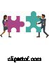 Vector Illustration of Puzzle Piece Jigsaw Characters Business Concept by AtStockIllustration