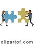 Vector Illustration of Puzzle Piece Jigsaw Characters Business Concept by AtStockIllustration