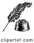 Vector Illustration of Quill Feather Pen and Ink Well by AtStockIllustration