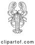 Vector Illustration of Retro Black and White Engraved Lobster by AtStockIllustration