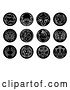 Vector Illustration of Round Black and White Zodiac Astrology Horoscope Star Signs by AtStockIllustration