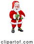 Vector Illustration of Santa Claus Father Christmas Pointing by AtStockIllustration