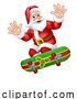 Vector Illustration of Santa Claus Skateboard Skater Christmas by AtStockIllustration