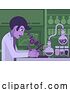 Vector Illustration of Scientist Working in Laboratory with Microscope by AtStockIllustration