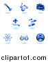 Vector Illustration of Shiny Blue Medical Icons by AtStockIllustration