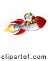 Vector Illustration of Shooting Rocket with Santa Waving by AtStockIllustration