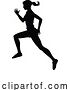 Vector Illustration of Silhouette Runner Lady Sprinter or Jogger Person by AtStockIllustration