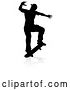 Vector Illustration of Silhouette Skater Skateboarder, on a White Background by AtStockIllustration