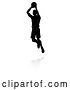 Vector Illustration of Silhouetted Basketball Player with a Reflection or Shadow, on a White Background by AtStockIllustration