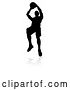 Vector Illustration of Silhouetted Basketball Player, with a Reflection or Shadow, on a White Background by AtStockIllustration