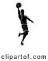 Vector Illustration of Silhouetted Black and White Basketball Player by AtStockIllustration