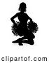 Vector Illustration of Silhouetted Cheerleader, with a Reflection or Shadow, on a White Background by AtStockIllustration