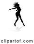 Vector Illustration of Silhouetted Female Dancer with a Reflection or Shadow, on a White Background by AtStockIllustration