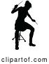 Vector Illustration of Silhouetted Female Drummer by AtStockIllustration