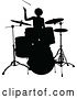 Vector Illustration of Silhouetted Female Drummer by AtStockIllustration