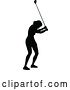 Vector Illustration of Silhouetted Female Golfer by AtStockIllustration