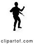 Vector Illustration of Silhouetted Male Armed Soldier, with a Reflection or Shadow, on a White Background by AtStockIllustration