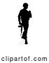 Vector Illustration of Silhouetted Male Armed Soldier, with a Reflection or Shadow, on a White Background by AtStockIllustration