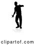 Vector Illustration of Silhouetted Male Dancer, with a Reflection or Shadow, on a White Background by AtStockIllustration