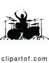 Vector Illustration of Silhouetted Male Drummer by AtStockIllustration