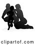 Vector Illustration of Silhouetted Mother Father and Son, with a Shadow on a White Background by AtStockIllustration