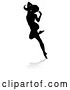 Vector Illustration of Silhouetted Sexy Pole Dancer Lady, with a Shadow, on a White Background by AtStockIllustration