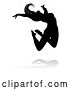 Vector Illustration of Silhouetted Sexy Pole Dancer Lady, with a Shadow, on a White Background by AtStockIllustration