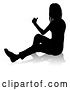 Vector Illustration of Silhouetted Teenager, with a Reflection or Shadow, on a White Background by AtStockIllustration