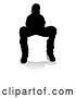 Vector Illustration of Silhouetted Teenager, with a Reflection or Shadow, on a White Background by AtStockIllustration