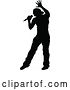 Vector Illustration of Singer Pop Country or Rock Star Silhouette by AtStockIllustration