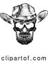 Vector Illustration of Skull Cowboy Hat Grim Reaper by AtStockIllustration