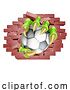 Vector Illustration of Soccer Football Ball Claw Breaking Through Wall by AtStockIllustration