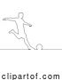 Vector Illustration of Soccer Football Player Line Silhouette Outline by AtStockIllustration