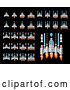 Vector Illustration of Space Ship Pixel Art Video Arcade Game by AtStockIllustration
