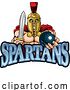 Vector Illustration of Spartan Trojan Bowling Sports Mascot by AtStockIllustration