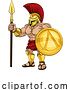 Vector Illustration of Spartan Warrior Roman Gladiator or Trojan by AtStockIllustration