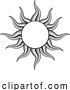 Vector Illustration of Sun Outline Woodcut Vintage Engraving Design by AtStockIllustration