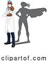 Vector Illustration of Super Hero Black Lady Doctor Superhero Pointing by AtStockIllustration