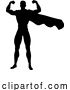 Vector Illustration of Super Hero Silhouette Superhero Comic Book Guy by AtStockIllustration