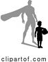 Vector Illustration of Superhero Child Kid with Super Hero Shadow by AtStockIllustration