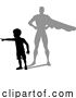 Vector Illustration of Superhero Child Kid with Super Hero Shadow by AtStockIllustration